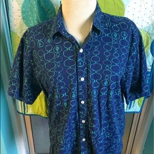 VOLCOM BLUE BUTTON UP SHIRT